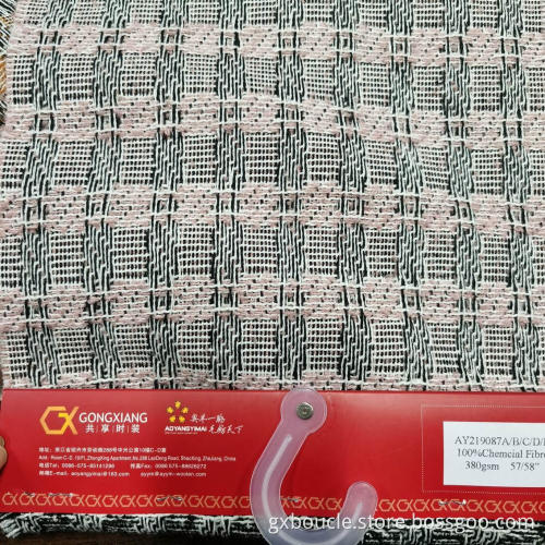 Boucle mode tartan design med öglor garn tyg